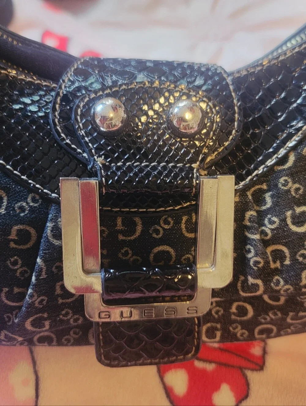 Y2k 2000s Era Vtg Monogram Baguette Purse Studded Guess  Clean Excellent